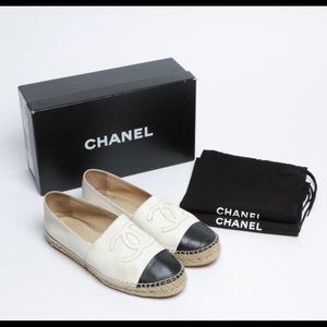 CHANEL LAMBSKIN ESPADRILLES 38 EU